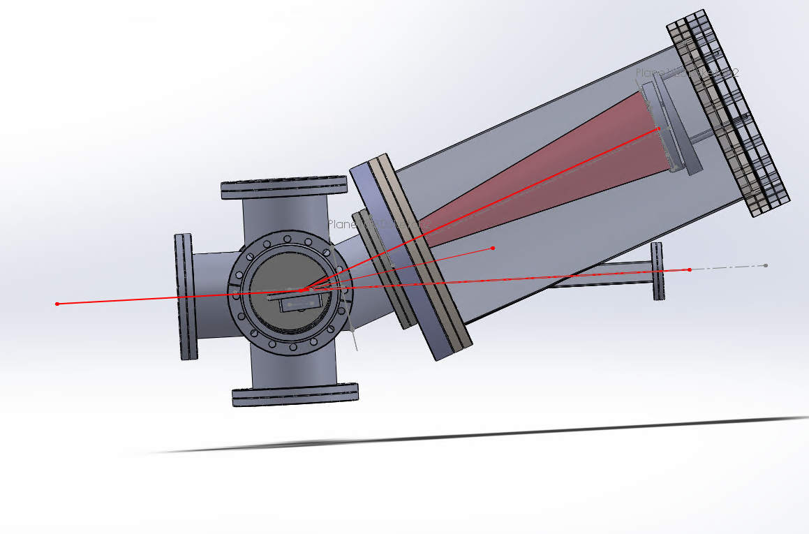 This 3D graphic is the final product of the geometry with the materials available for the vacuum chamber.