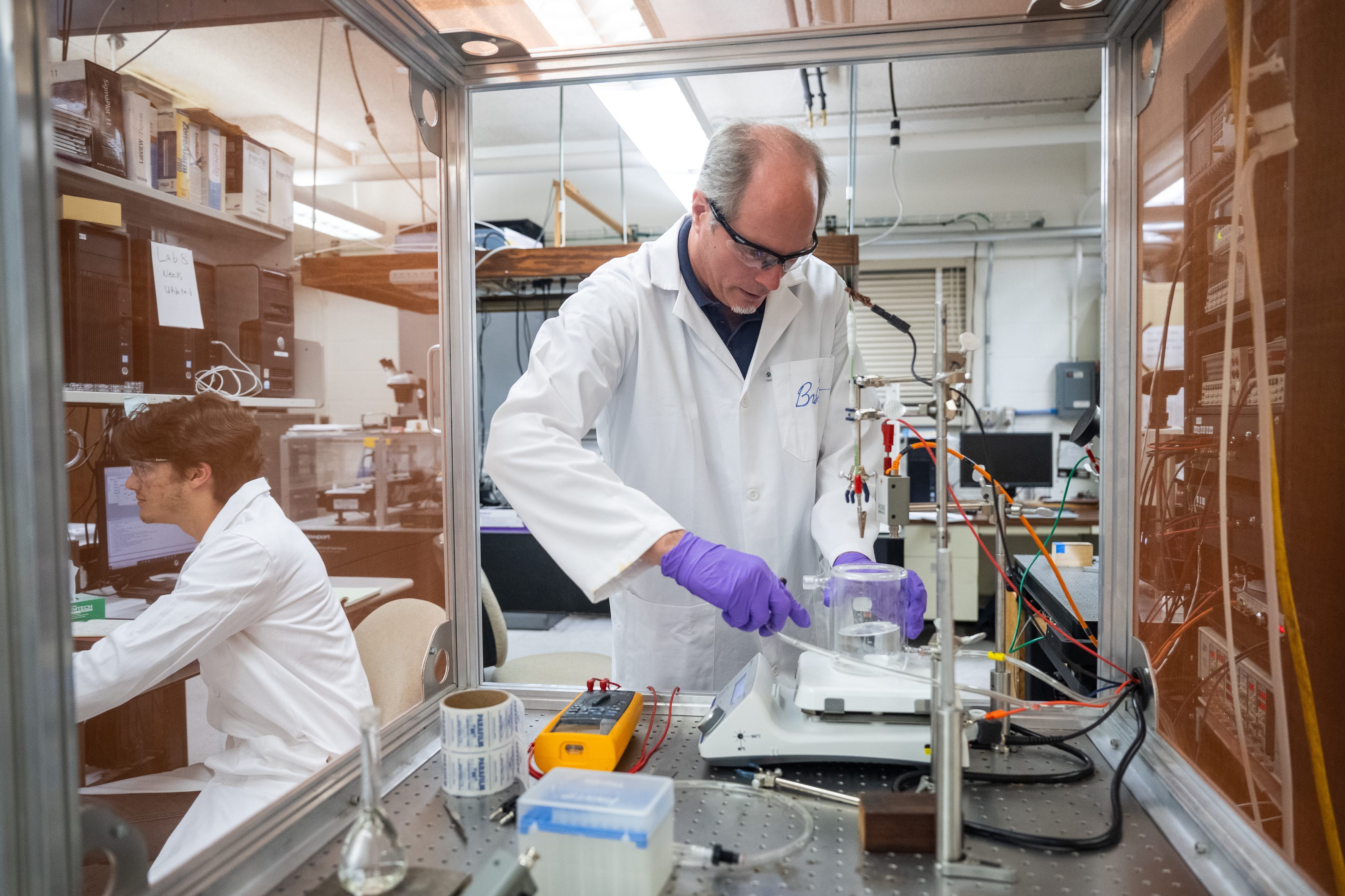 Bret Flanders and a summer research student