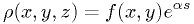 \rho(x,y,z)=f(x,y) e^{\alpha s}