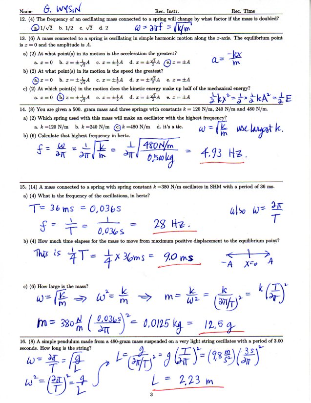 GP I Fall 2009 KSU. Exam 4 Solution