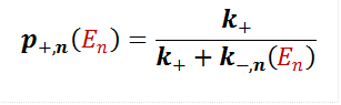 p_(+,n) (E_n )=k_+/(k_++k_(-,n) (E_n ) )